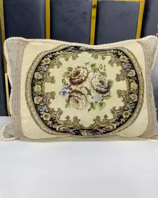 Декоративная подушка, 50х70см, бежево-золотой